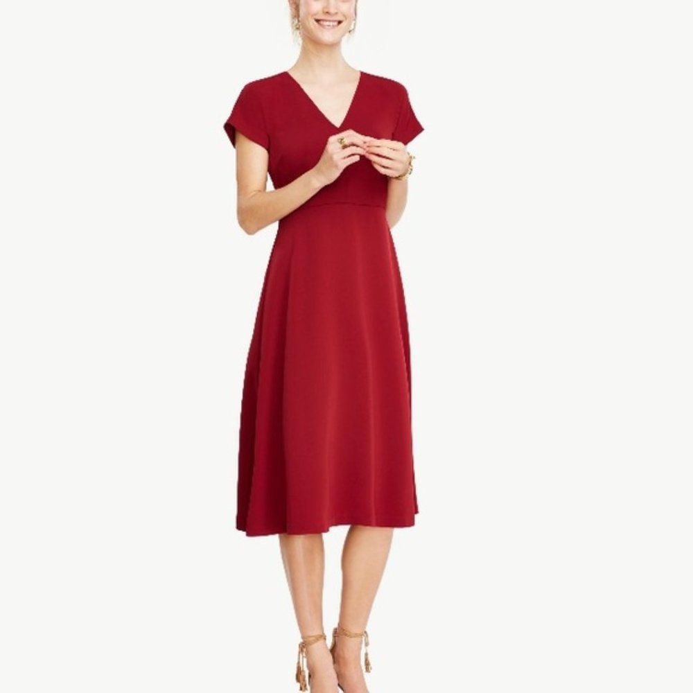 NWT Ann Taylor Flare Midi Dress